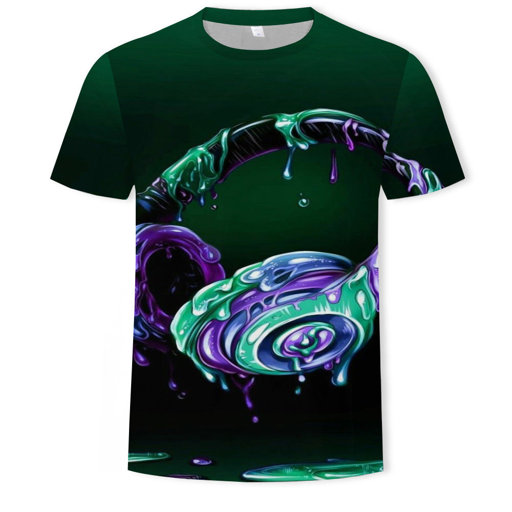 Mens Digital Print Crew Neck T-shirt