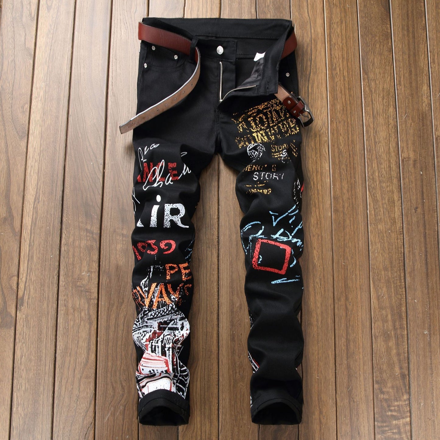 Placket Graphic Mens Jeans