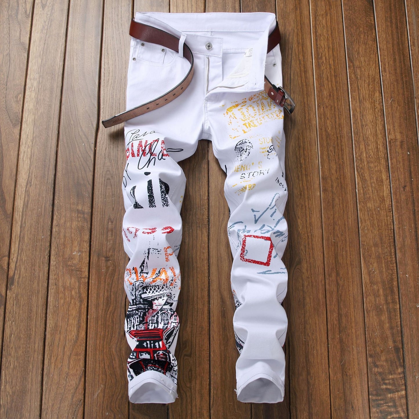 Placket Graphic Mens Jeans