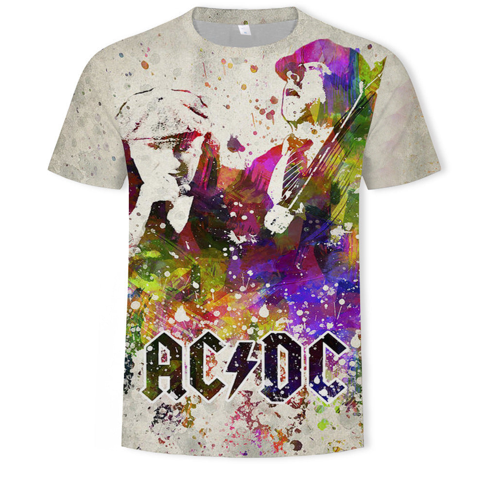 Mens Digital Print Crew Neck T-shirt