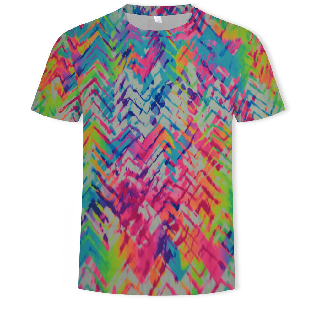 Mens Digital Print Crew Neck T-shirt
