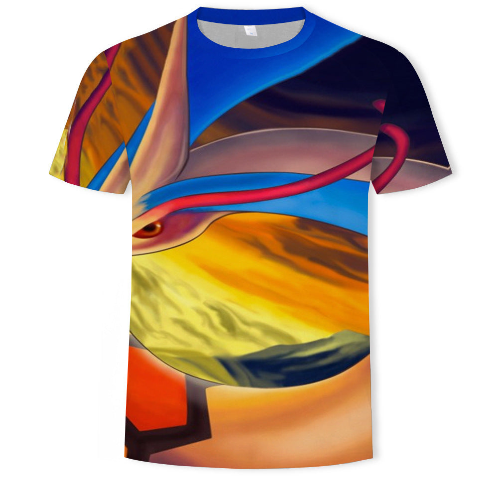 Mens Digital Print Crew Neck T-shirt