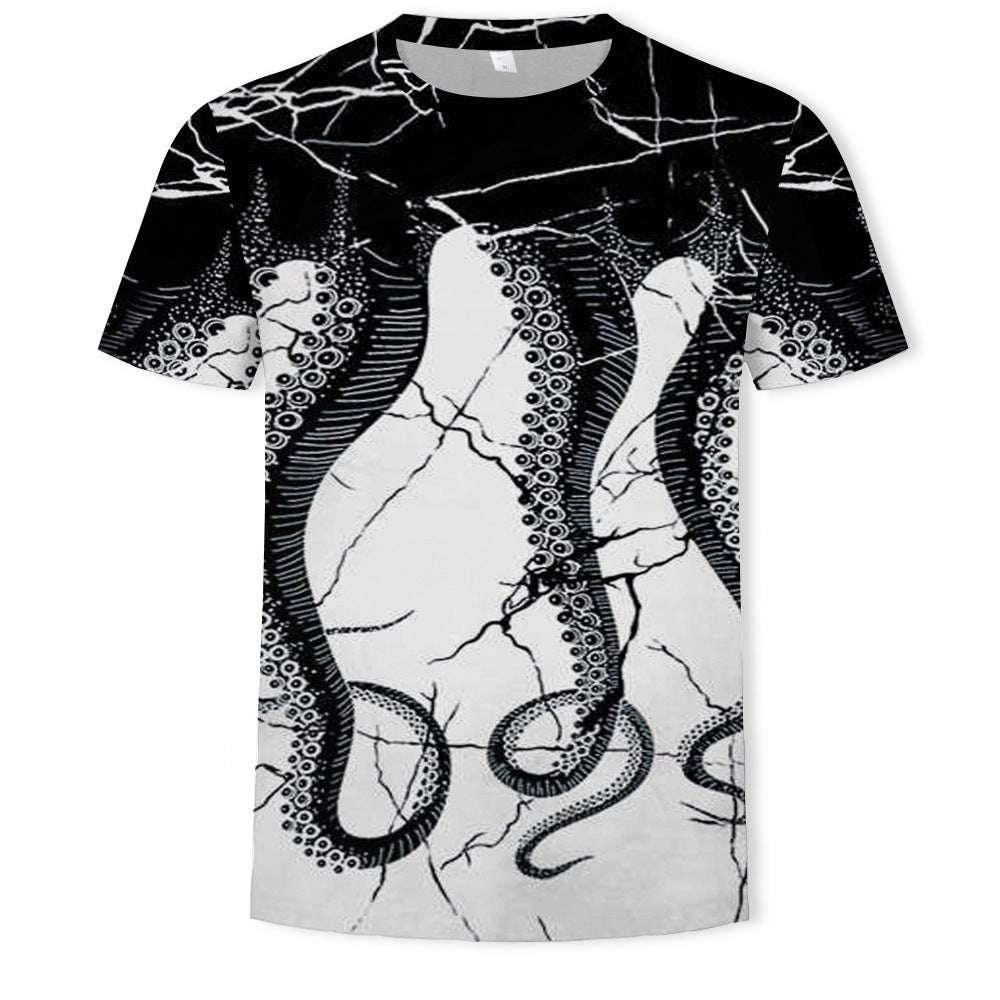 Mens Digital Print Crew Neck T-shirt
