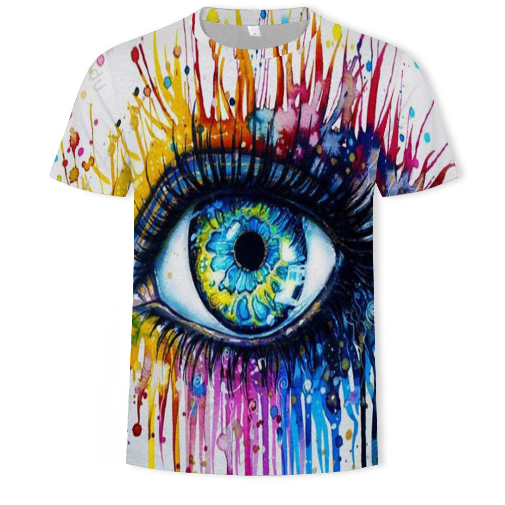 Mens Digital Print Crew Neck T-shirt