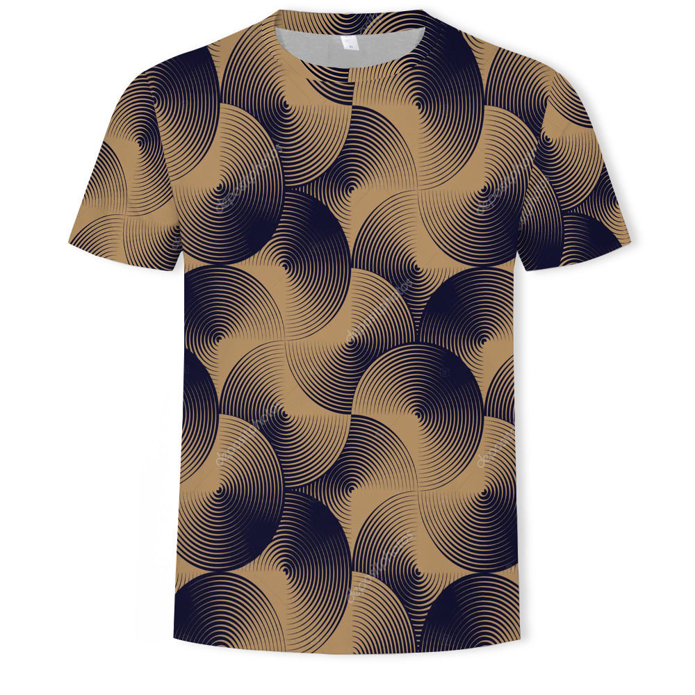 Mens Digital Print Crew Neck T-shirt