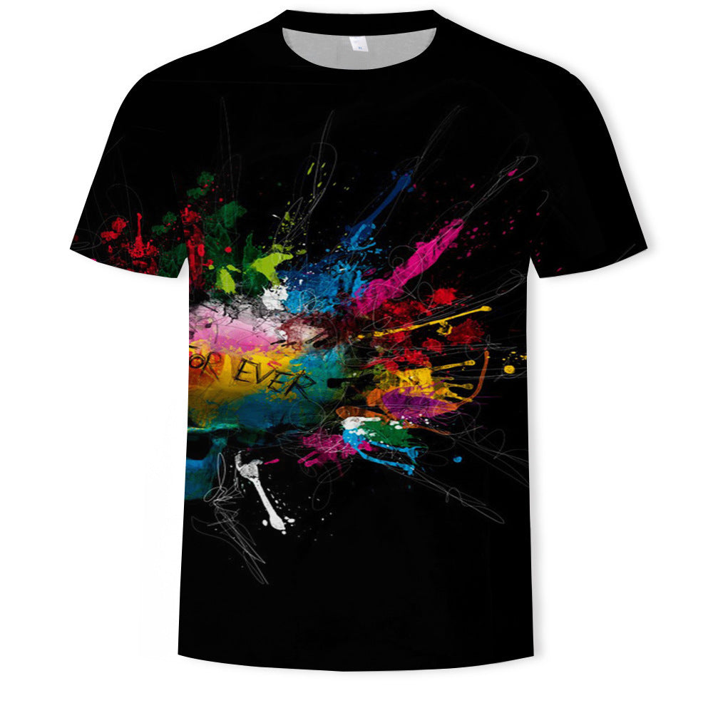 Mens Digital Print Crew Neck T-shirt