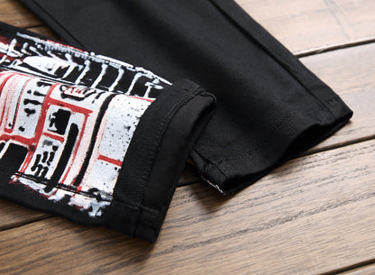 Placket Graphic Mens Jeans