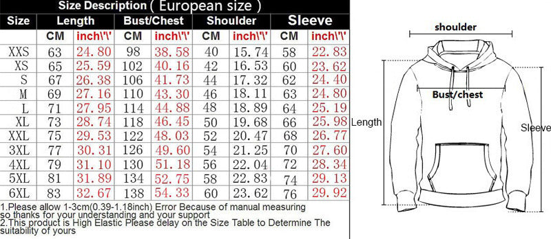 Pocket Hooded Hip-hop Pullover Men's Fashion Autumn And Winter Hoodie Digital Printing
