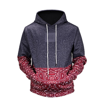 Pocket Hooded Hip-hop Pullover Men's Fashion Autumn And Winter Hoodie Digital Printing