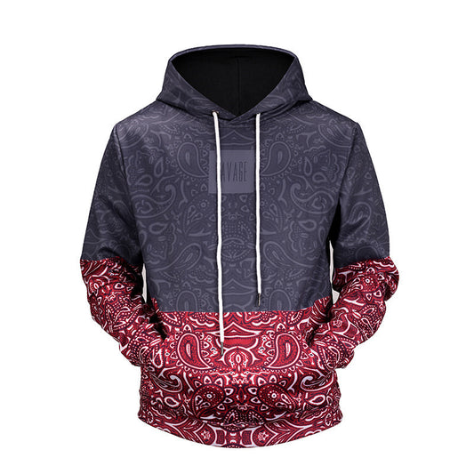 Pocket Hooded Hip-hop Pullover Men's Fashion Autumn And Winter Hoodie Digital Printing