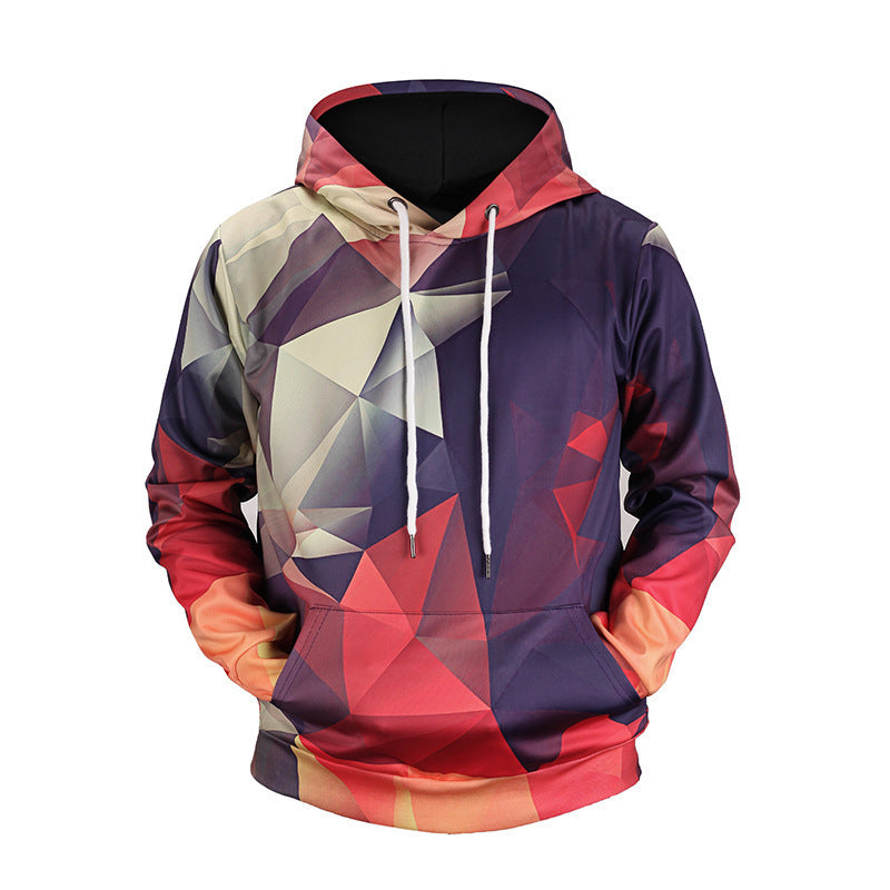 Pocket Hooded Hip-hop Pullover Men's Fashion Autumn And Winter Hoodie Digital Printing