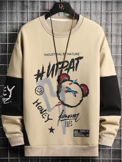 Trendy Casual Long Sleeves Plus Size Outwear round Neck Sweatshirt